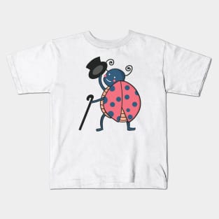 Kawaii cute Ladybug with top hat Drawing Kids T-Shirt